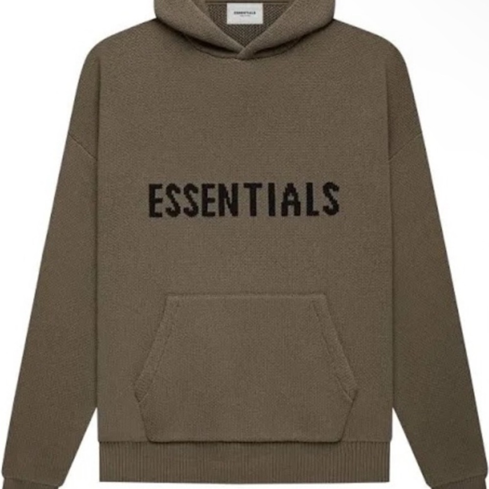 Essentials Olive Knit Hoodie
